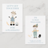 可愛いキリン少年の遊び心ママ呼び出しカード 名刺 (正面/裏面)