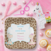 可愛いキリン性別が明らかになる ペーパープレート (パーティー)