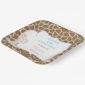 可愛いキリン性別が明らかになる ペーパープレート (傾斜あり)