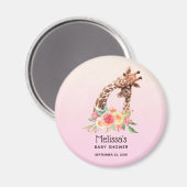 可愛いキリン水の色ママ&ベビーシャワーマグネット マグネット (正面/裏面)