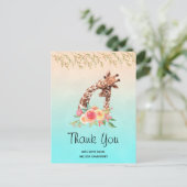 可愛いキリン水彩有難はがき ポストカード (スタンド正面)