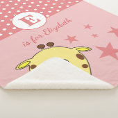 可愛いキリン水玉模様はピンク色で輝く シェルパブランケット (3/4)