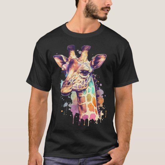 可愛いキリン男女キッズ Tシャツ (正面)