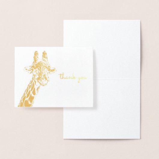 可愛いキリン野生アフリカ動物ありがとう 箔カード (ディスプレー)