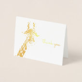 可愛いキリン野生アフリカ動物ありがとう 箔カード (正面)