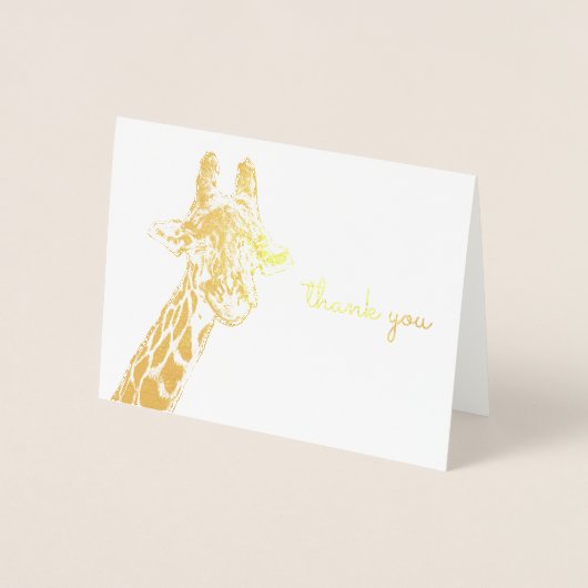 可愛いキリン野生アフリカ動物ありがとう 箔カード (正面)