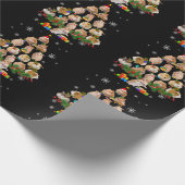 可愛いギニアハムスター豚クリスマスツリーのペット好き ラッピングペーパー (角)