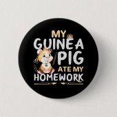 可愛いギニア食べ豚宿題 缶バッジ (正面)