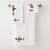 可愛いギラパーソナライズされたフ名 バスタオルセット (インサイチュ)