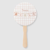 可愛いギンガムノート赤ちゃんシャワー性別リビール ハンドファン (正面)