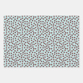 可愛いギンガム手描きラディバグパターンキッズ ラッピングペーパーシート (正面)