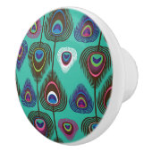 可愛いクジャクの羽模様 セラミックノブ (右)