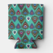 可愛いクジャクの羽模様 缶クーラー (正面)