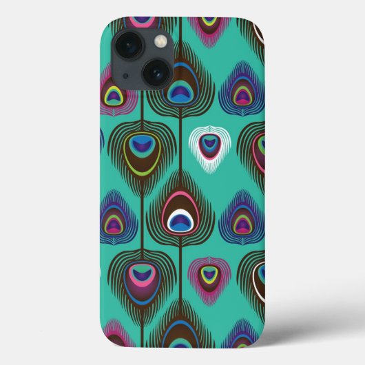 可愛いクジャクの羽模様 Case-Mate iPhoneケース (裏面)