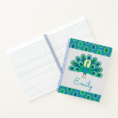 可愛いクジャクパーソナライズされたスパイラルノート ノートブック (内部)