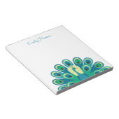 可愛いクジャクパーソナライズされたメモ帳 ノートパッド (アングル)