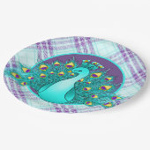 可愛いクジャクパーティータイル ペーパープレート