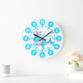 可愛いクジラのスパート芸術アクアホワイト時計 ラージ壁時計 (ホーム)