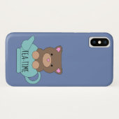 可愛いクマかわいらしインティーポットブルー Case-Mate iPhoneケース (裏面(横))