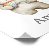 可愛いクマがボホレインボーのベビー名 ポスター (角)