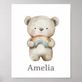 可愛いクマがボホレインボーのベビー名 ポスター (正面)