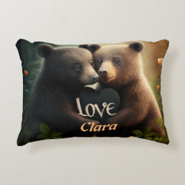 可愛いクマが恋に悩む アクセントクッション