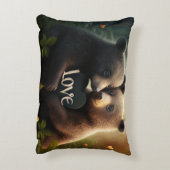 可愛いクマが恋に悩む アクセントクッション (裏面(縦))