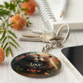 可愛いクマが恋に悩む キーホルダー (側面)