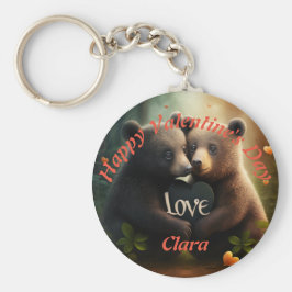 可愛いクマが恋に悩む キーホルダー