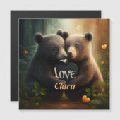可愛いクマが恋のはがきに抱きしめている (正面/裏面)