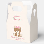 可愛いクマとピンクの弓お願い フェイバーボックス (見開き)