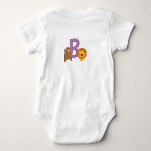 可愛いクマとライオンの限定版ベビー ベビーボディスーツ (裏面)