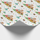 可愛いクマにハチミツポット ラッピングペーパー (角)