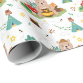 可愛いクマにハチミツポット ラッピングペーパー (ロールコーナー)