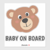 可愛いクマのキューヘッドベビーオンボードカーデカールシール シール (シート)