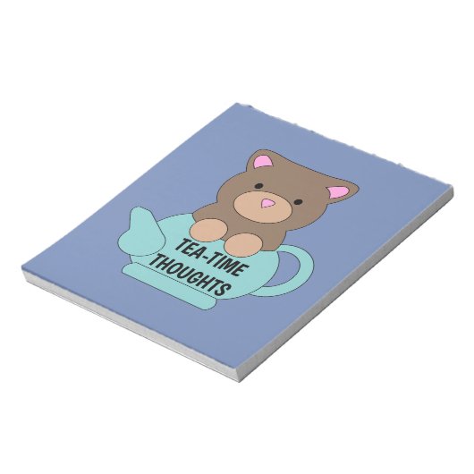 可愛いクマのティータイムを思い浮かわいらしかべる ノートパッド (回転)