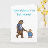 可愛いクマのバースデー最高のカード カード (黄色い花)