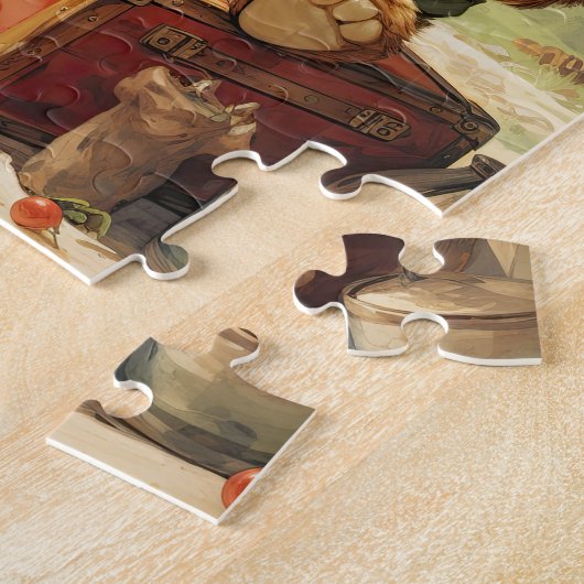 可愛いクマのパズルでテディの冒険を待つ ジグソーパズル (側面)