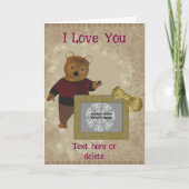 可愛いクマのフレーム写真が大好パーソナライズされたき カード (正面)