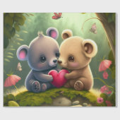 可愛いクマのラッピング紙 ラッピングペーパー (フラット)