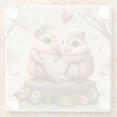 可愛いクマの漫画 ガラスコースター (裏面)