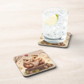 可愛いクマの漫画 コースター (右側)