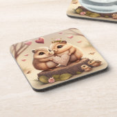 可愛いクマの漫画 コースター (左側)