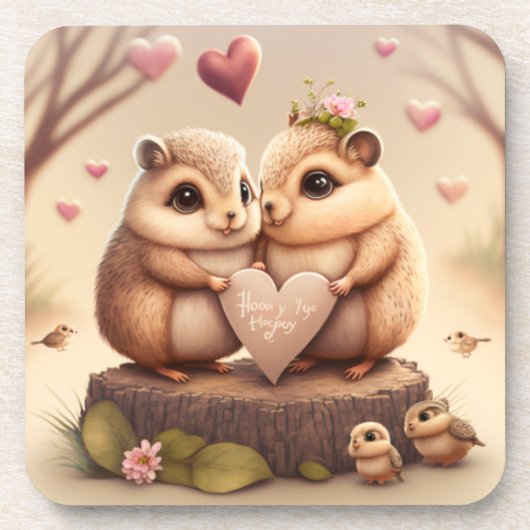 可愛いクマの漫画 コースター (正面)