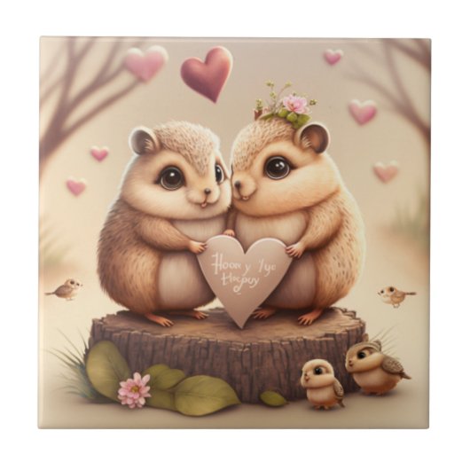 可愛いクマの漫画 タイル (正面)