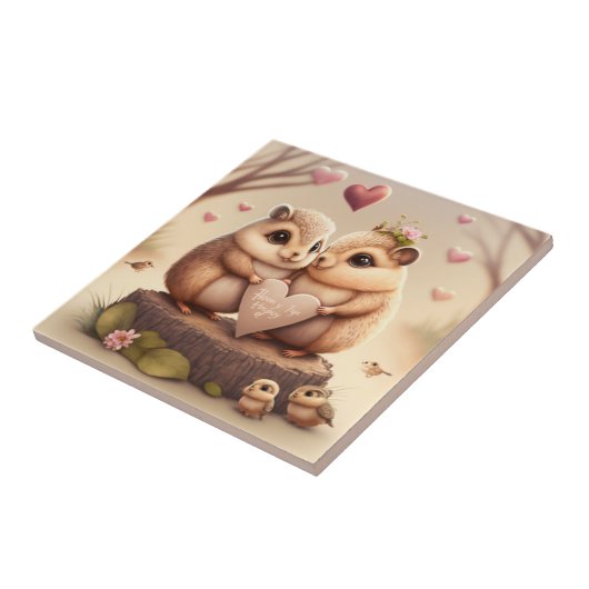 可愛いクマの漫画 タイル (側面)