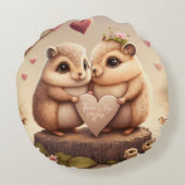 可愛いクマの漫画 ラウンドクッション (裏面)