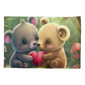 可愛いクマの漫画 枕カバー (裏面)