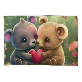 可愛いクマの漫画 枕カバー