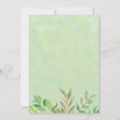 可愛いクマの緑は赤ちゃんシャワーを待つ 招待状 (裏面)